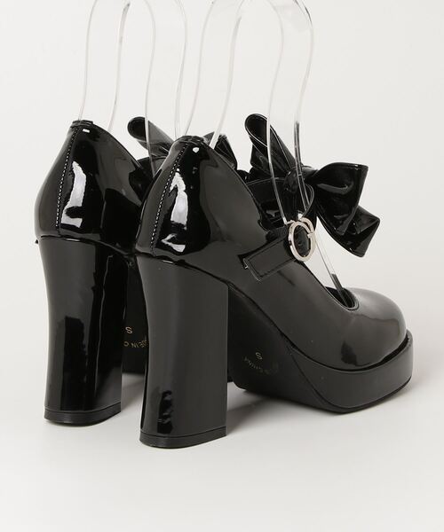 LOVEHUNTER(ラブハンター)の「LOVEHUNTER/厚底チャンキーヒールリボンパンプス(1691)(パンプス・レディース・ブラック/ホワイト・LL/L/M/S)」の6枚目の写真