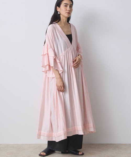 フリルスリーブ2wayカフタンワンピース（ワンピース）｜Libra Cue
