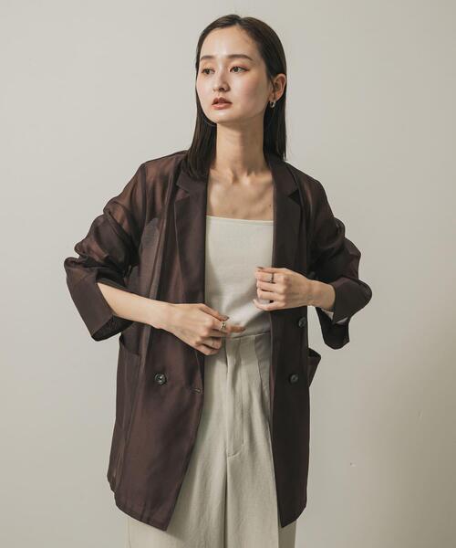 SENSE OF PLACE by URBAN RESEARCH（センスオブプレイスバイアーバンリサーチ）の「シアーテーラードジャケット（その他アウター・レディース・チェック/ブラック/アイボリー/ブラウン・ONE）」の12枚目の写真