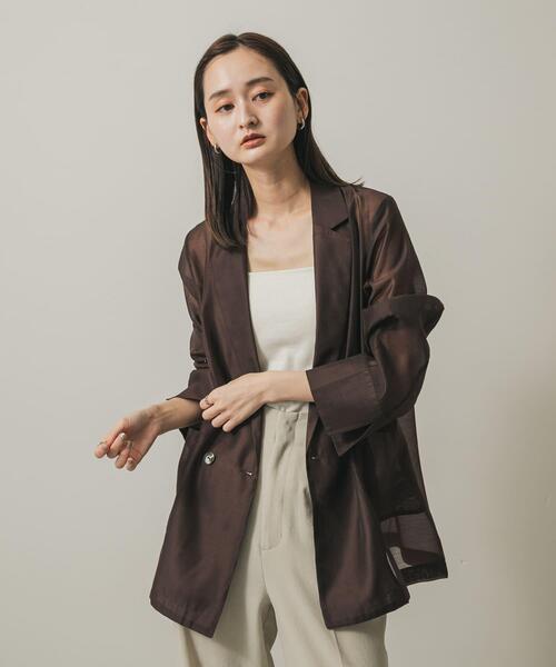 SENSE OF PLACE by URBAN RESEARCH（センスオブプレイスバイアーバンリサーチ）の「シアーテーラードジャケット（その他アウター・レディース・チェック/ブラック/アイボリー/ブラウン・ONE）」の11枚目の写真