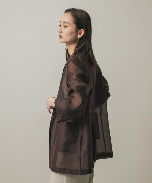 URBAN RESEARCH シアーテーラードジャケット チェック SENSE OF PLACE by URBAN RESEARCH コート アウター シアー