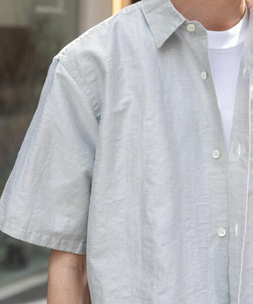 FORK&SPOON（フォークアンドスプーン）の「FORK&SPOON　リネンワッシャーレギュラーカラーシャツ（シャツ/ブラウス・メンズ・ホワイト系その他/ブラック系その他・5/4）」の9枚目の写真