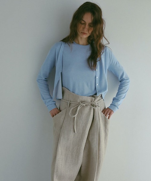 ETRE TOKYO(エトレトウキョウ)の「バイカラーダブルニットハーフスリーブプルオーバー(Tシャツ/カットソー・レディース・ブルー/ネイビー/イエロー・FREE)」の14枚目の写真