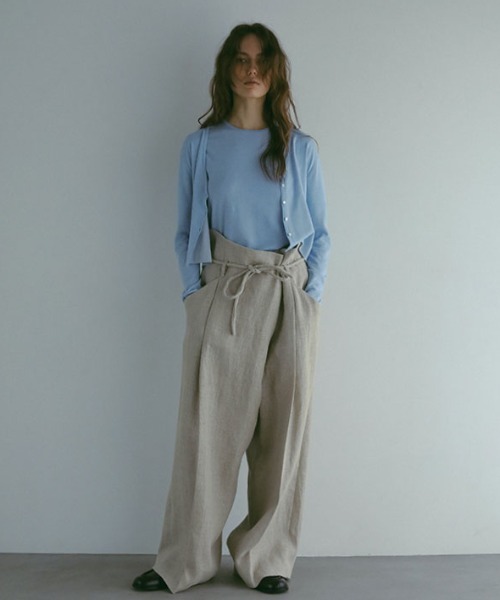 ETRE TOKYO(エトレトウキョウ)の「バイカラーダブルニットハーフスリーブプルオーバー(Tシャツ/カットソー・レディース・ブルー/ネイビー/イエロー・FREE)」の13枚目の写真