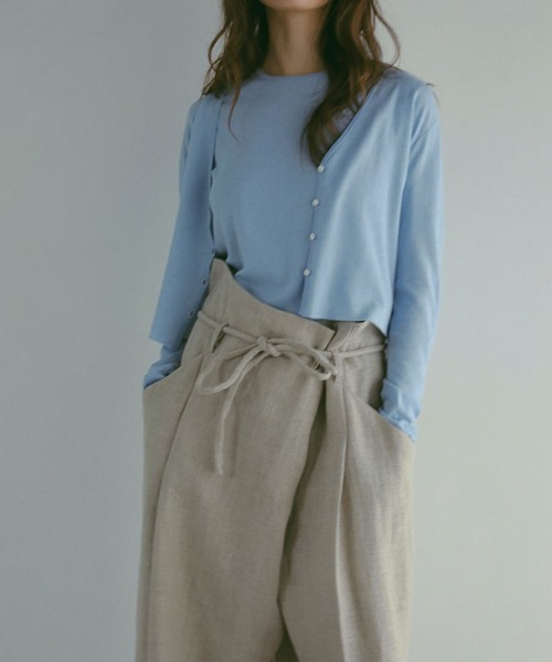 ETRE TOKYO バイカラーダブルニットハーフスリーブプルオーバー ETRE TOKYO バイカラーダブルニットハーフスリーブプルオーバー ダブル