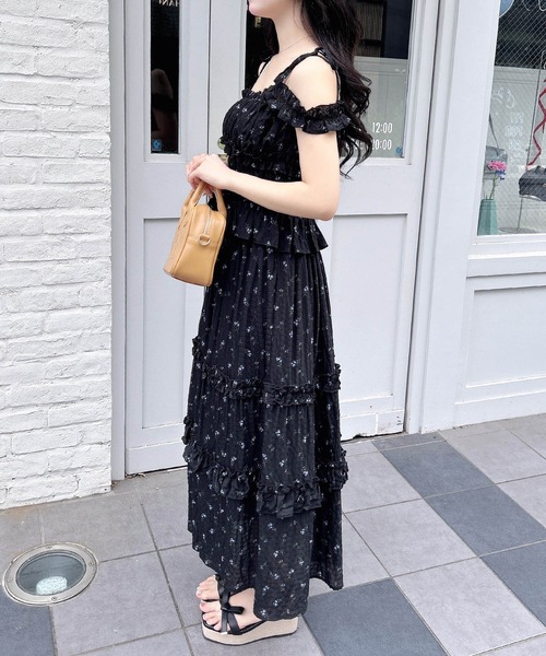 INGNI(イング)の「花柄フリルティアードスカート(セットアップ対応)(スカート・レディース・ブラック×ブルー/ホワイト×イエロー/ホワイト×ブルー・FREE)」の11枚目の写真
