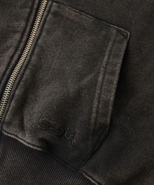 X-girl（エックスガール）の「DUSTY COMPACT ZIP UP SWEAT HOODIE（パーカー・レディース・ブラック/ピンク/グリーン・S/M）」の8枚目の写真