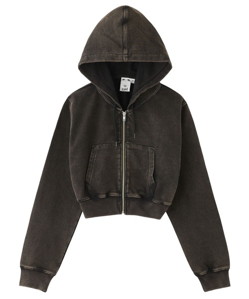 X-girl（エックスガール）の「DUSTY COMPACT ZIP UP SWEAT HOODIE（パーカー・レディース・ブラック/ピンク/グリーン・S/M）」の12枚目の写真
