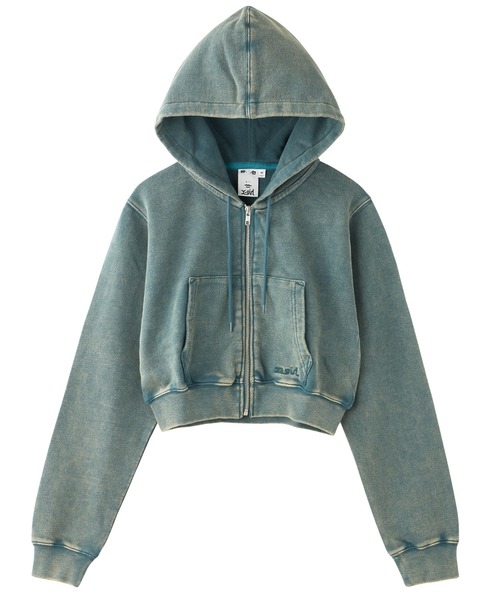 X-girl（エックスガール）の「DUSTY COMPACT ZIP UP SWEAT HOODIE（パーカー・レディース・ブラック/ピンク/グリーン・S/M）」の13枚目の写真