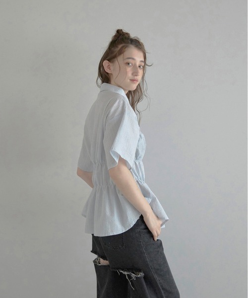 セール】【MINERTE】bustier style shirt / シャーリング