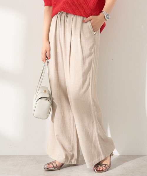 AMERICAN HOLIC（アメリカンホリック）の「接触冷感リネンブレンドタックワイドパンツ（その他パンツ・レディース・ベージュ/オリーブ/ブラック/ライトブルー/チャコールグレー・L/M）」の7枚目の写真