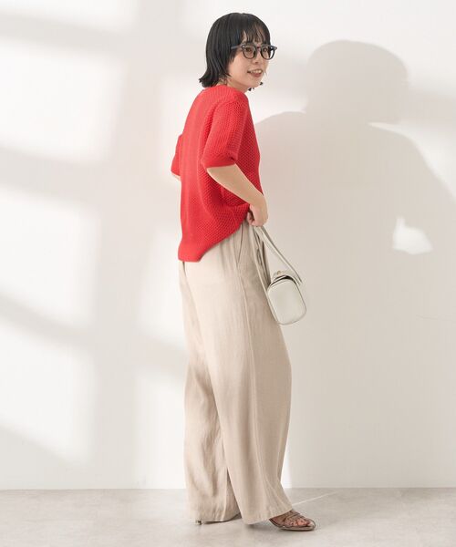 AMERICAN HOLIC（アメリカンホリック）の「接触冷感リネンブレンドタックワイドパンツ（その他パンツ・レディース・ベージュ/オリーブ/ブラック/ライトブルー/チャコールグレー・L/M）」の10枚目の写真