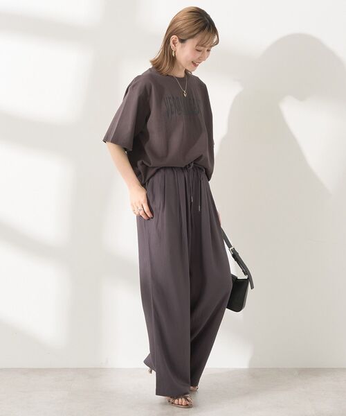 AMERICAN HOLIC（アメリカンホリック）の「接触冷感リネンブレンドタックワイドパンツ（その他パンツ・レディース・ベージュ/オリーブ/ブラック/ライトブルー/チャコールグレー・L/M）」の15枚目の写真