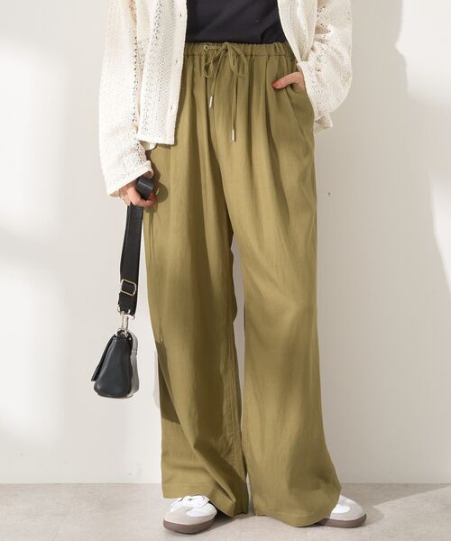 AMERICAN HOLIC（アメリカンホリック）の「接触冷感リネンブレンドタックワイドパンツ（その他パンツ・レディース・ベージュ/オリーブ/ブラック/ライトブルー/チャコールグレー・L/M）」の19枚目の写真