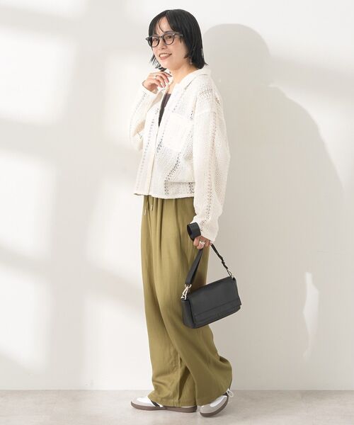 AMERICAN HOLIC（アメリカンホリック）の「接触冷感リネンブレンドタックワイドパンツ（その他パンツ・レディース・ベージュ/オリーブ/ブラック/ライトブルー/チャコールグレー・L/M）」の21枚目の写真