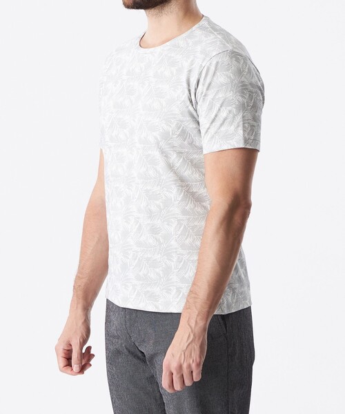 EPOCA UOMO(エポカウォモ)の「ボーダージャカードリーフプリントカットソー(Tシャツ/カットソー・メンズ・ライトブルー/ライトグレー・48/46)」の9枚目の写真