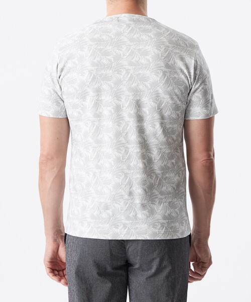EPOCA UOMO(エポカウォモ)の「ボーダージャカードリーフプリントカットソー(Tシャツ/カットソー・メンズ・ライトブルー/ライトグレー・48/46)」の8枚目の写真