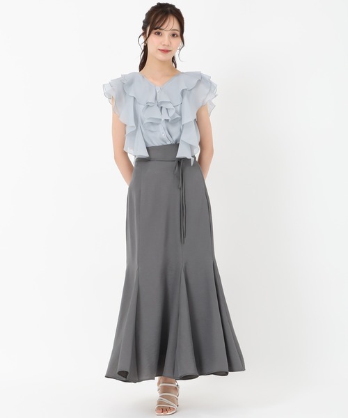 31 Sons de mode（トランテアン　ソン　ドゥ　モード）の「フリルシアーブラウス（シャツ/ブラウス・レディース・ベージュ/ライトブルー/ブラック/ライトグリーン・ﾌﾘ-）」の16枚目の写真