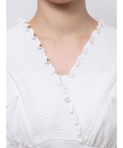 EMODA（エモダ）の「SHIRRING MINI TOP（Tシャツ/カットソー・レディース・グレー/ホワイト/ブルー/ピンク・FREE）」の8枚目の写真