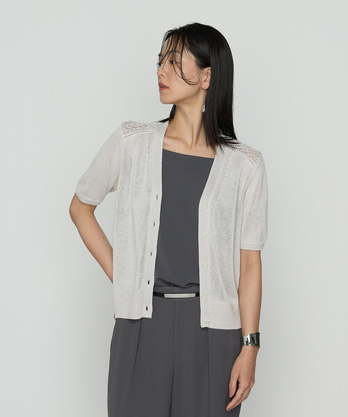 COMME CA（コムサ）の「擬麻コットン カーディガン（カーディガン/ボレロ・レディース・ブルー/ライトグレー/チャコール・11号/9号）」の2枚目の写真