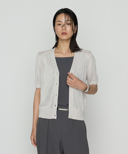 COMME CA（コムサ）の「擬麻コットン カーディガン（カーディガン/ボレロ・レディース・ブルー/ライトグレー/チャコール・11号/9号）」の6枚目の写真