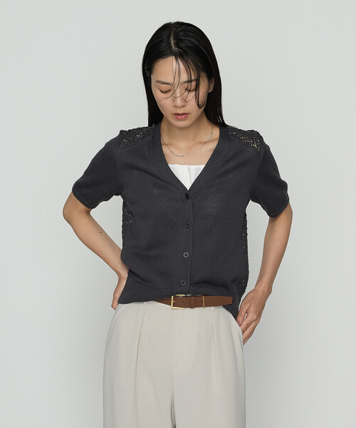 COMME CA（コムサ）の「擬麻コットン カーディガン（カーディガン/ボレロ・レディース・ブルー/ライトグレー/チャコール・11号/9号）」の21枚目の写真