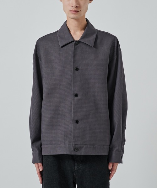 STUDIOUS（ステュディオス）の「【STUDIOUS】SHEER SHIRTS BLOUSON（シャツ/ブラウス・メンズ・ライトベージュ/グレー/ネイビー・1/2）」の4枚目の写真