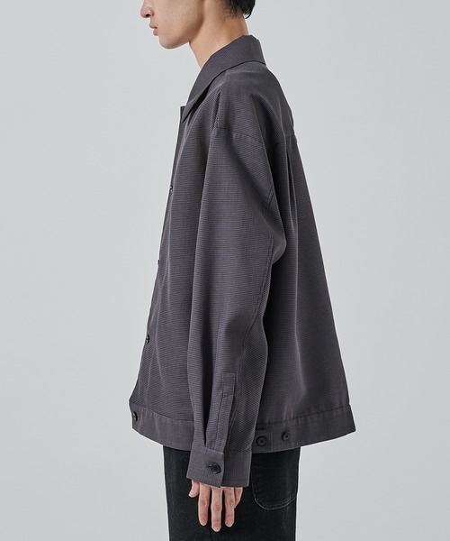 STUDIOUS（ステュディオス）の「【STUDIOUS】SHEER SHIRTS BLOUSON（シャツ/ブラウス・メンズ・ライトベージュ/グレー/ネイビー・1/2）」の5枚目の写真