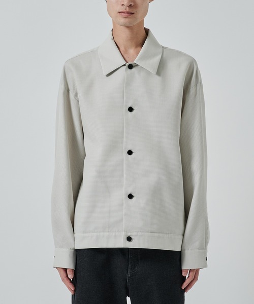 STUDIOUS（ステュディオス）の「【STUDIOUS】SHEER SHIRTS BLOUSON（シャツ/ブラウス・メンズ・ライトベージュ/グレー/ネイビー・1/2）」の13枚目の写真