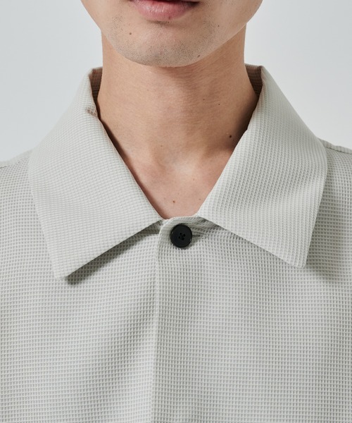 STUDIOUS（ステュディオス）の「【STUDIOUS】SHEER SHIRTS BLOUSON（シャツ/ブラウス・メンズ・ライトベージュ/グレー/ネイビー・1/2）」の16枚目の写真