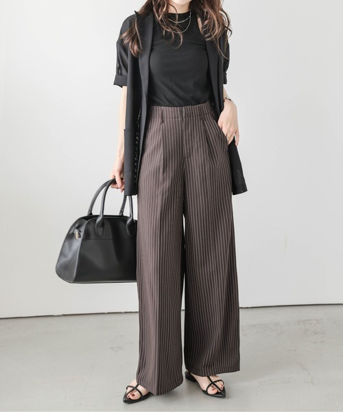 日本未入荷★Karen Millen ストライプワイドスラックス 日本未入荷☆Karen Millen ストライプワイドスラックス パンツ