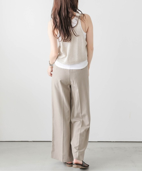 Lajour(ラジュール)の「【日本製】ピンストライプワイドパンツ(スラックス・レディース・ブラウン/ブラック/グレー/ベージュ・M/L)」の15枚目の写真