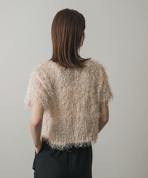 SENSE OF PLACE by URBAN RESEARCH（センスオブプレイスバイアーバンリサーチ）の「フリンジテープトップ(半袖)（Tシャツ/カットソー・レディース・オレンジ/キャメル/ブラック/オフホワイト・ONE）」の22枚目の写真