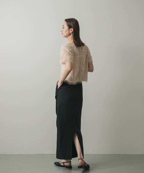 SENSE OF PLACE by URBAN RESEARCH（センスオブプレイスバイアーバンリサーチ）の「フリンジテープトップ(半袖)（Tシャツ/カットソー・レディース・オレンジ/キャメル/ブラック/オフホワイト・ONE）」の20枚目の写真