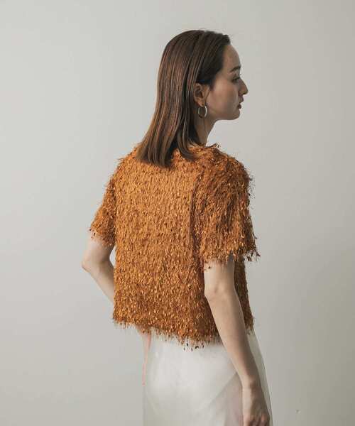SENSE OF PLACE by URBAN RESEARCH（センスオブプレイスバイアーバンリサーチ）の「フリンジテープトップ(半袖)（Tシャツ/カットソー・レディース・オレンジ/キャメル/ブラック/オフホワイト・ONE）」の18枚目の写真
