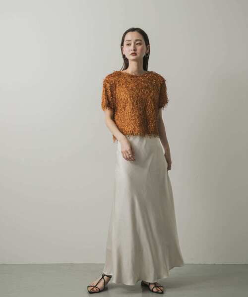 SENSE OF PLACE by URBAN RESEARCH（センスオブプレイスバイアーバンリサーチ）の「フリンジテープトップ(半袖)（Tシャツ/カットソー・レディース・オレンジ/キャメル/ブラック/オフホワイト・ONE）」の17枚目の写真