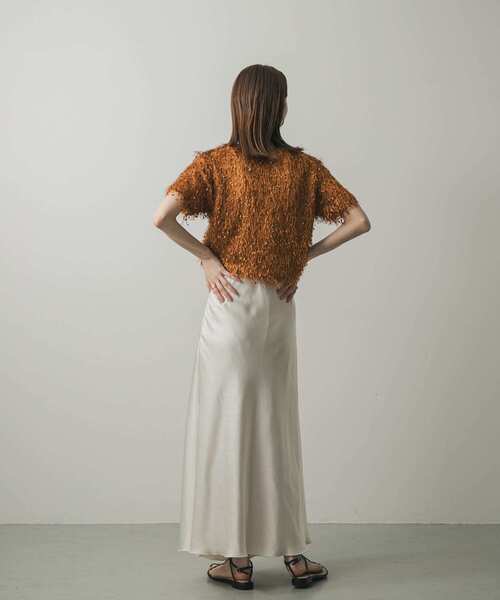 SENSE OF PLACE by URBAN RESEARCH（センスオブプレイスバイアーバンリサーチ）の「フリンジテープトップ(半袖)（Tシャツ/カットソー・レディース・オレンジ/キャメル/ブラック/オフホワイト・ONE）」の16枚目の写真