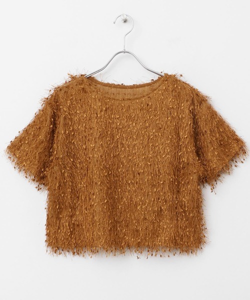 SENSE OF PLACE by URBAN RESEARCH（センスオブプレイスバイアーバンリサーチ）の「フリンジテープトップ(半袖)（Tシャツ/カットソー・レディース・オレンジ/キャメル/ブラック/オフホワイト・ONE）」の12枚目の写真