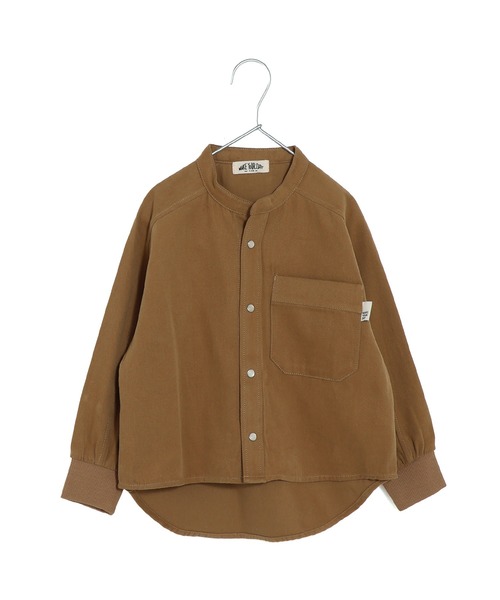 MAKE YOUR DAY（メイクユアデイ）の「無地バンドカラー長袖シャツ■80～140cm（シャツ/ブラウス・キッズ・ブルー/ブラック/ベージュ・140/130/120/110/100/90/80）」の2枚目の写真