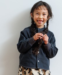 MAKE YOUR DAY | 無地バンドカラー長袖シャツ■80~140cm(シャツ/ブラウス)