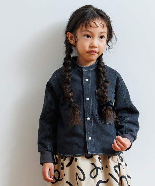 MAKE YOUR DAY（メイクユアデイ）の「無地バンドカラー長袖シャツ■80～140cm（シャツ/ブラウス・キッズ・ブルー/ブラック/ベージュ・140/130/120/110/100/90/80）」の4枚目の写真