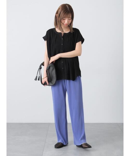 Lugnoncure(ルノンキュール)の「【セルフカット】無地/柄アソートプリーツパンツ(その他パンツ・レディース・ブラウン/オフホワイト/ブルー/ネイビー/ブラック・F)」の13枚目の写真