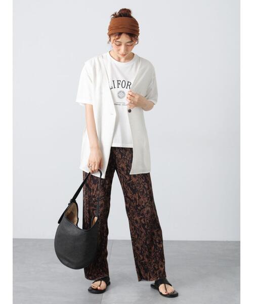 Lugnoncure(ルノンキュール)の「【セルフカット】無地/柄アソートプリーツパンツ(その他パンツ・レディース・ブラウン/オフホワイト/ブルー/ネイビー/ブラック・F)」の19枚目の写真