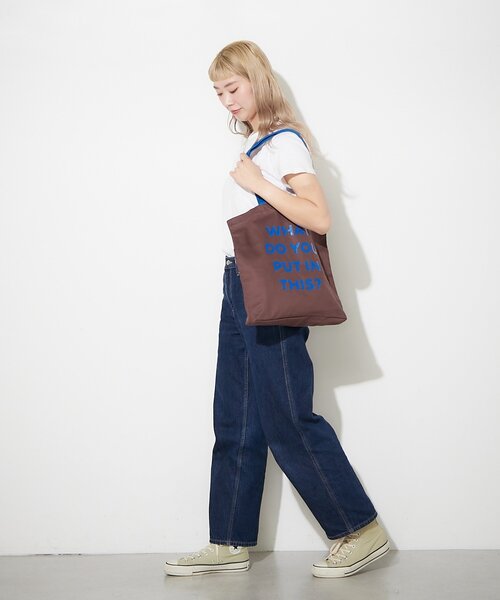 BIRTHDAY BAR（バースデイバー）の「コットンツイルロゴトートバッグ（トートバッグ・レディース・ホワイト/ブルー/グリーン/ブラウン・0）」の10枚目の写真