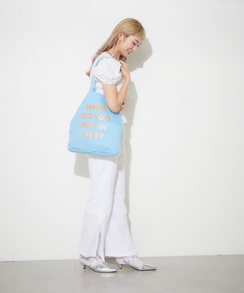 BIRTHDAY BAR（バースデイバー）の「コットンツイルロゴトートバッグ（トートバッグ・レディース・ホワイト/ブルー/グリーン/ブラウン・0）」の15枚目の写真