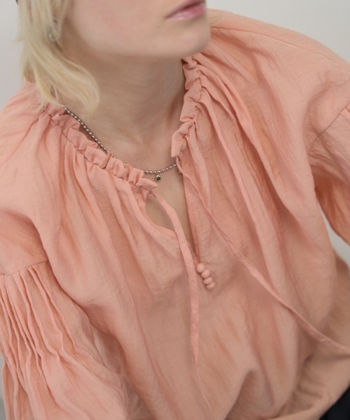 Muel Chic(ミュエルシック)の「Mont sheer blouse モントシアーブラウス(シャツ/ブラウス・レディース・コーラルピンク/ホワイト/ブラック・FREE)」の20枚目の写真