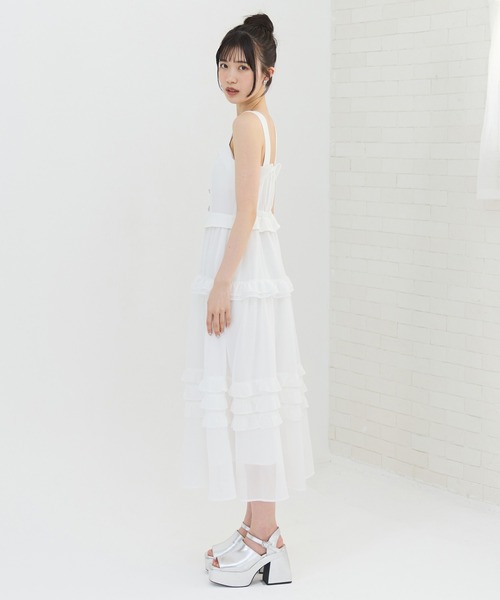 REDYAZEL(レディアゼル)の「ビスチェ×メニーフリルティアードワンピース(ワンピース・レディース・ブラック/オフホワイト/グレー・FREE)」の17枚目の写真