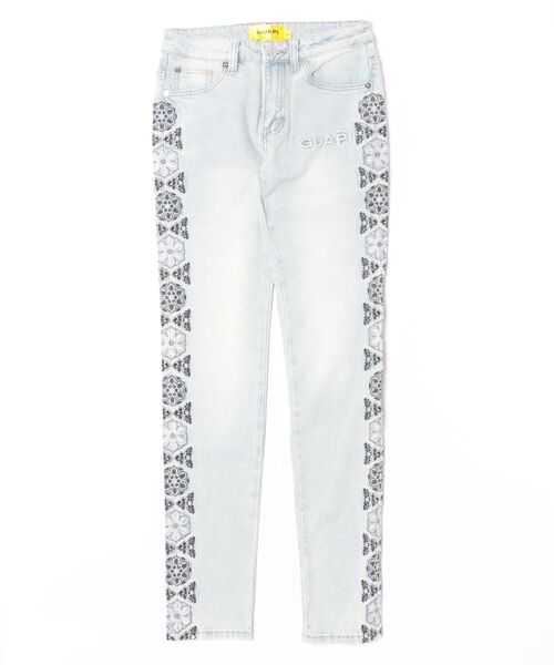 GUAPI/グアピ/Vintage Blue Flowers Regular Denim（デニム