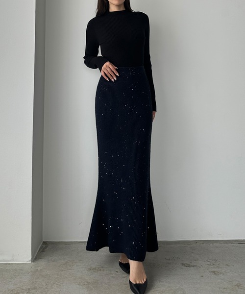 いっちゃん♡エメイン フレアスカート＋スパンコールニット SSサイズあり】スパンコール刺繍スカート | フレアスカート | NOELA