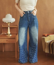 LAULEN（ローレン）の「pearl washed wide denim /パールウォッシュ加工ワイドストレートデニム（デニムパンツ・レディース）」